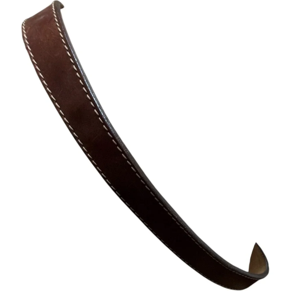 Duluth Trading Co Mens Ranger‎ Belt Brown Leather Contrast Stitching Size 46